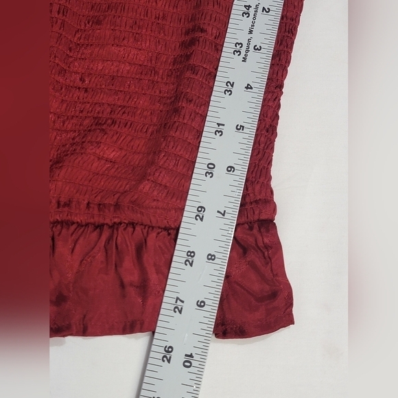 Band of The Free LEA Rhubarb Smocked Crop Top Bohemian Puffed Sleeves Medium - Picture 5 of 14